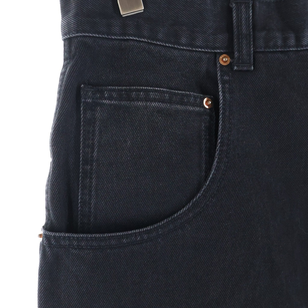 VETEMENTS(ヴェトモン) 25AW HIP-HOP SHORTS ヒップホップ フェード加工 カーペンターデニムショーツ ハーフパンツ ブラック UH76DP125B2