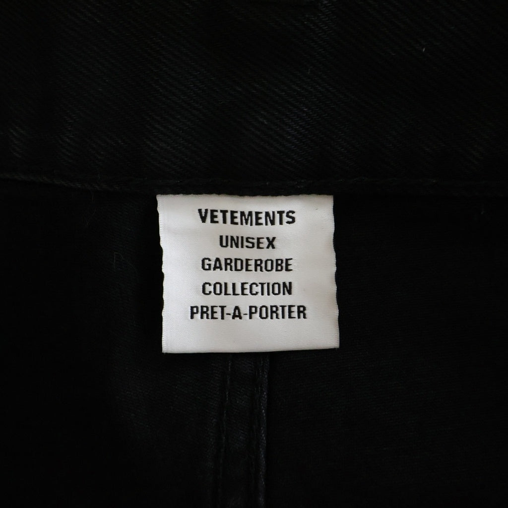 VETEMENTS(ヴェトモン) 25AW HIP-HOP SHORTS ヒップホップ フェード加工 カーペンターデニムショーツ ハーフパンツ ブラック UH76DP125B2