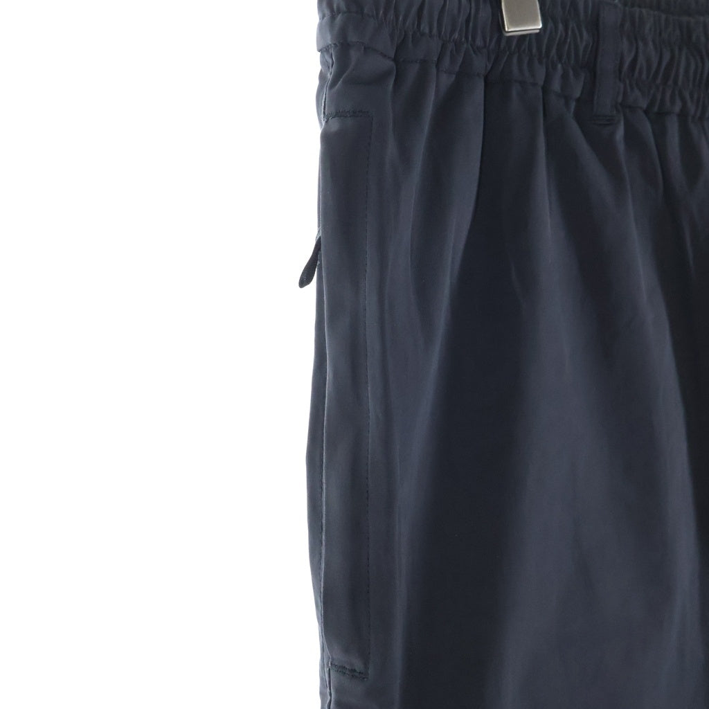 The Ennoy Professional(エンノイプロフェッショナル) 24AW CPN TRACK PANTS フロントロゴデザイン ドローストリング ナイロントラックパンツ ブラック AW24BRENPT04LP