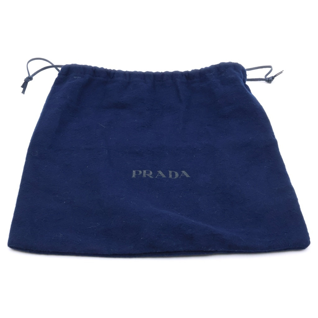 PRADA(プラダ) RE-NYLON SAFFIANO LEATHER POUCH リナイロン サフィアーノレザートリム ポーチ クラッチバッグ ブラック 2NH006 レディース