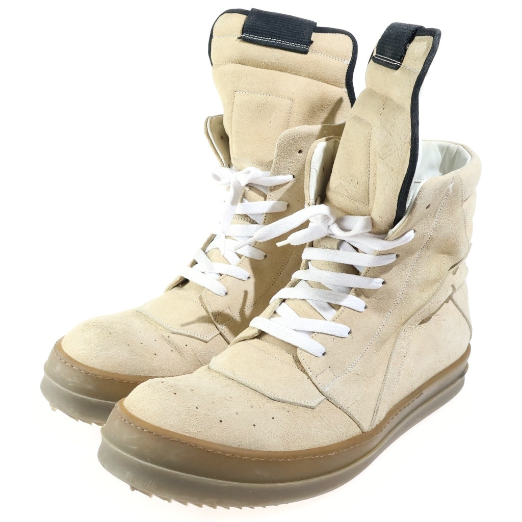 Rick Owens(リックオウエンス) 14SS GEO BASKET ジオバスケット スウェードレザー ハイカットスニーカー ベージュ