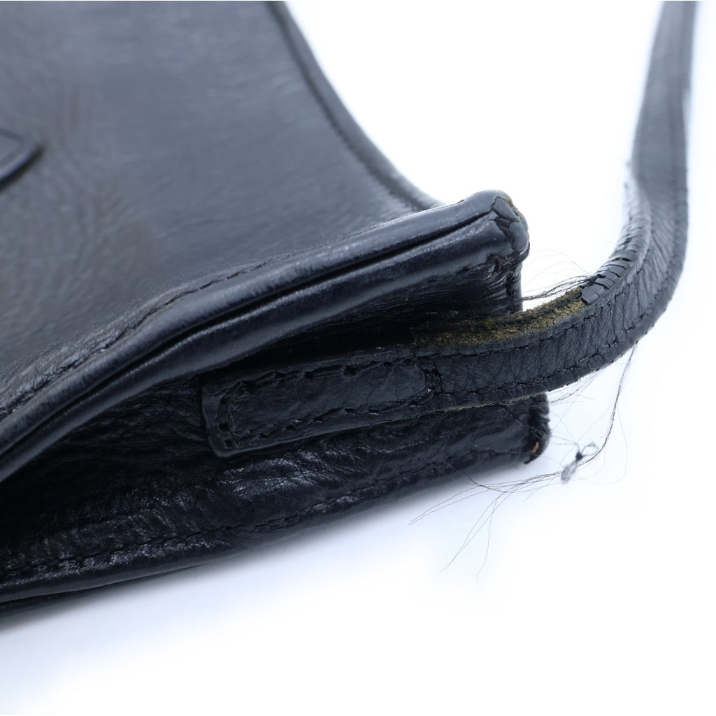 CHROME HEARTS(クロムハーツ) SQ PKT BS FLUER スクエアポケット BSフレアパッチレザーショルダーバッグ ブラック レディース