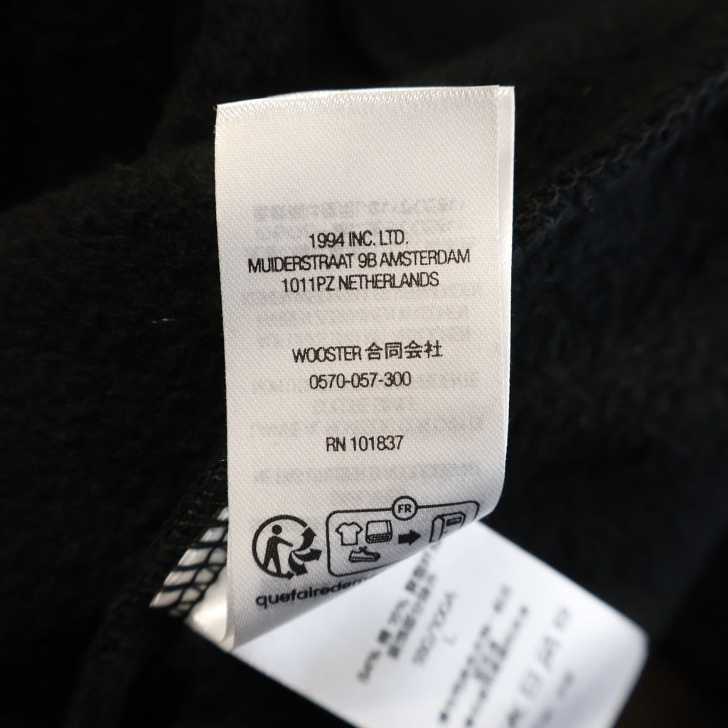SUPREME(シュプリーム) 23AW Collegiate Patchwork Leather Hooded Sweatshirt カリージェトパッチワークレザー フーデッドスウェットシャツ パーカー ブラック