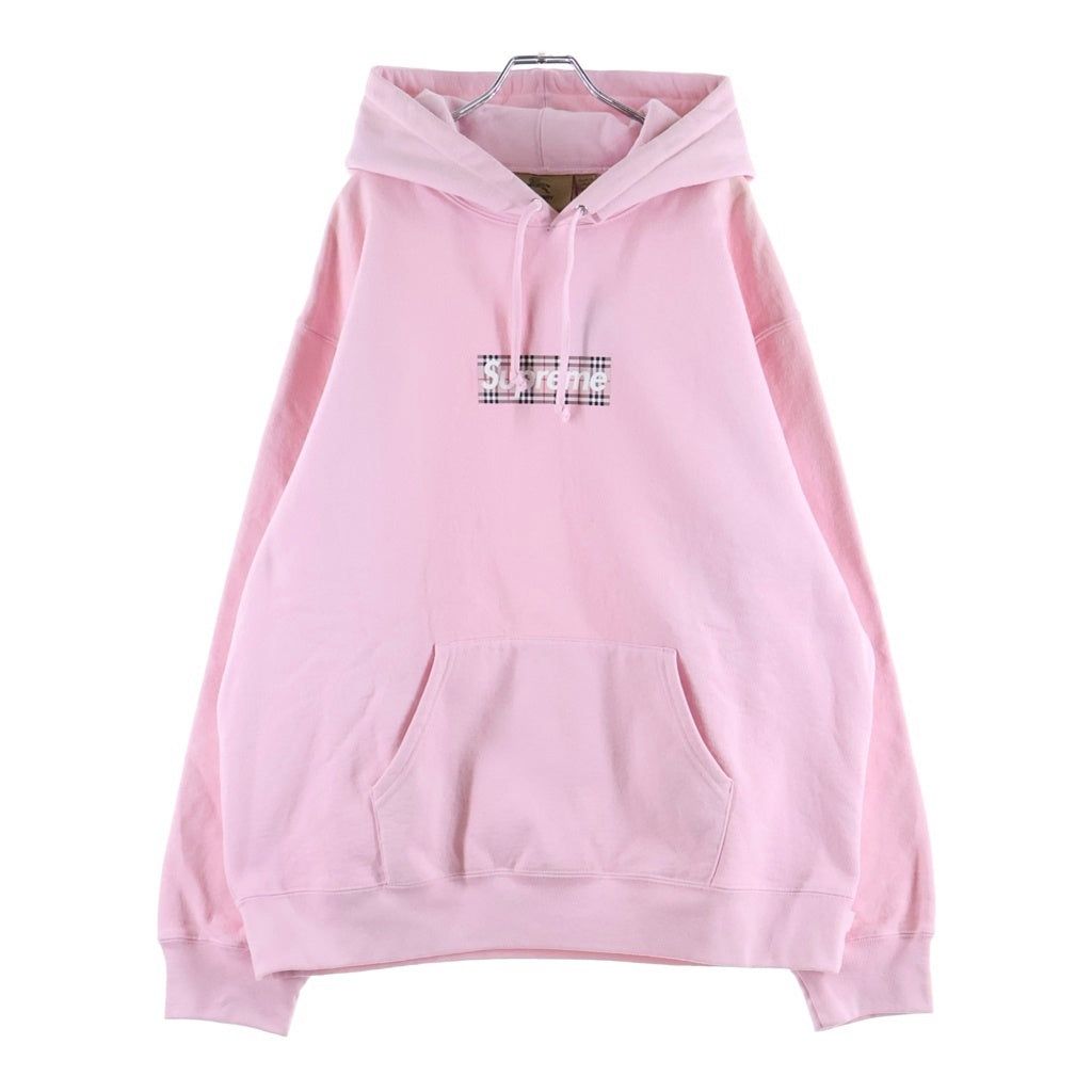 SUPREME(シュプリーム) 22SS ×Burberry Box Logo Hooded Sweatshirt バーバリー ボックスロゴ フーデッドスウェットシャツ パーカー ピンク