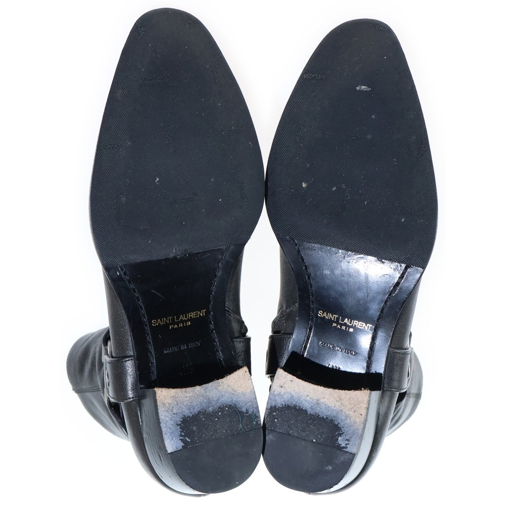 SAINT LAURENT PARIS(サンローランパリ) WYATT ワイアット リングブーツ ハイカットブーツ ブラック