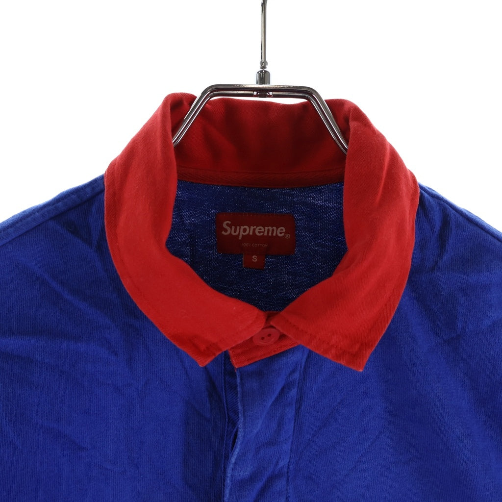 SUPREME(シュプリーム) 16SS S/S Rugby ロゴプリント 半袖ラガーシャツ ポロシャツ ブルー/レッド