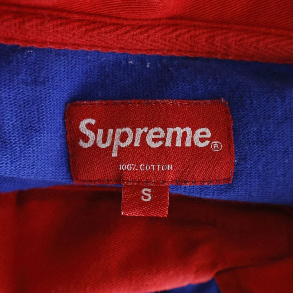 SUPREME(シュプリーム) 16SS S/S Rugby ロゴプリント 半袖ラガーシャツ ポロシャツ ブルー/レッド