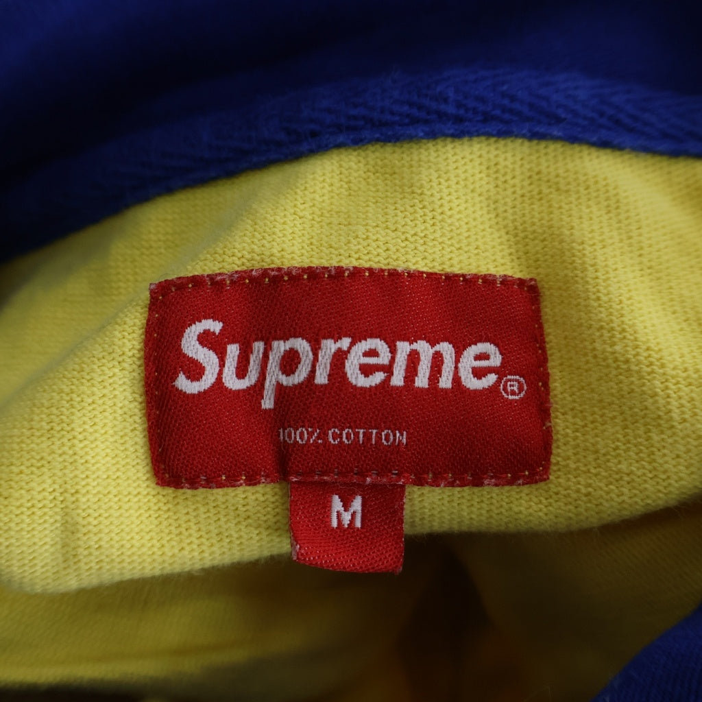 SUPREME(シュプリーム) 16SS S/S Rugby ロゴプリント 半袖ラガーシャツ ポロシャツ ブルー/イエロー