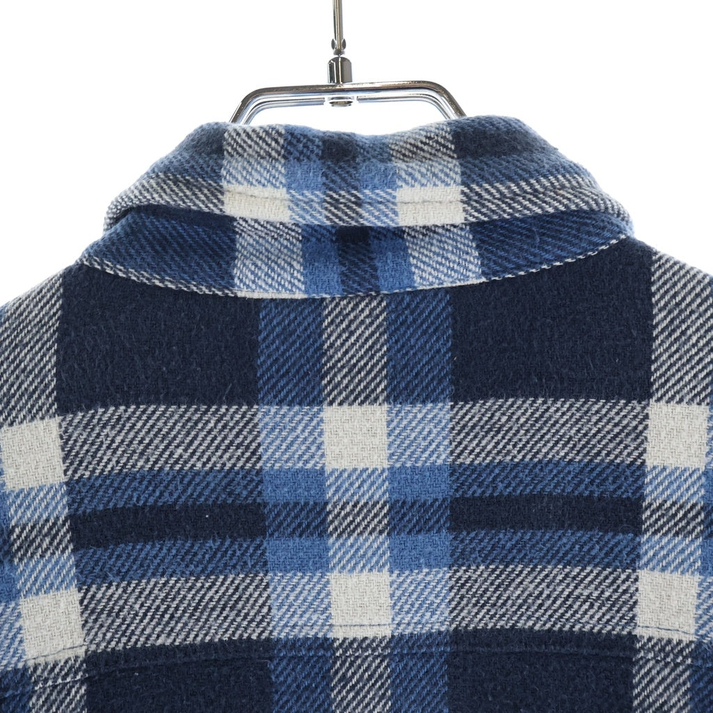 SUPREME(シュプリーム) 17AW Quilted Arc Logo Flannel Shirt キルテッド アーチロゴ フランネルチェックシャツ ブルー