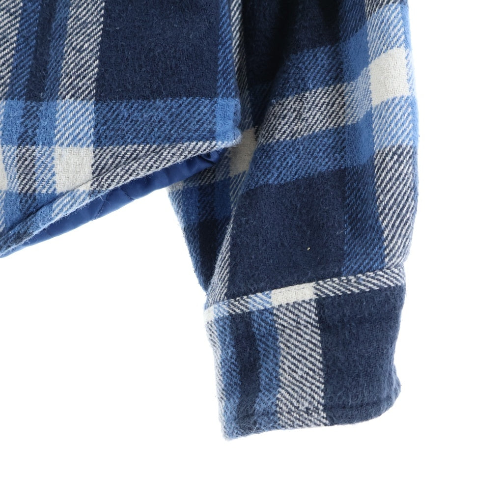 SUPREME(シュプリーム) 17AW Quilted Arc Logo Flannel Shirt キルテッド アーチロゴ フランネルチェックシャツ ブルー