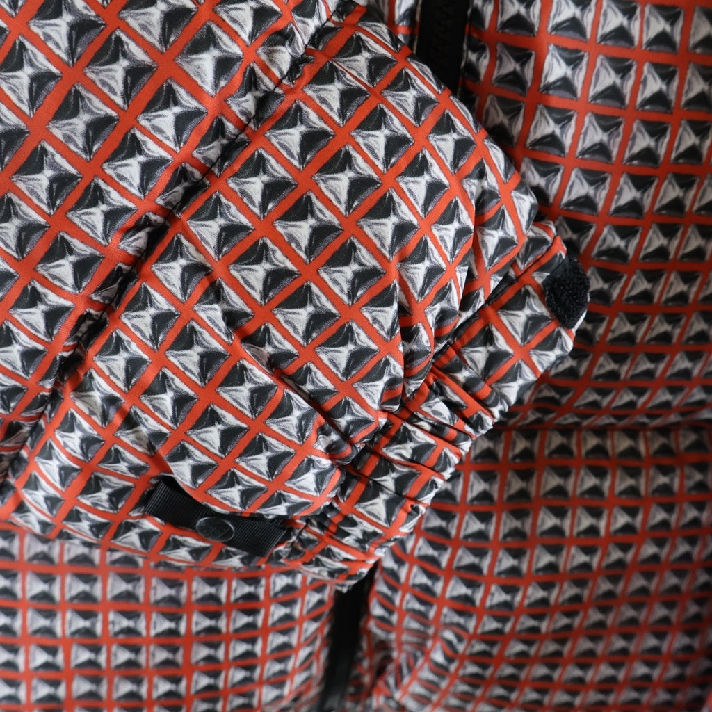 SUPREME(シュプリーム) 21SS ×THE NORTH FACE Studded Nuptse Jacket ザノースフェイス スタッズ ヌプシ ジップアップフーデッドナイロンダウンジャケット ブラック/レッド NF0A5IQW