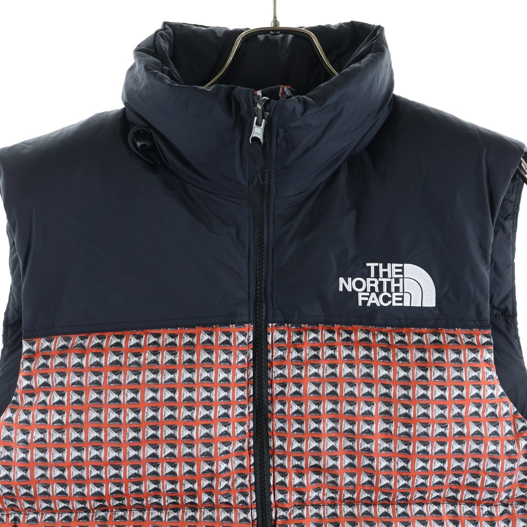 SUPREME(シュプリーム) 21SS ×THE NORTH FACE Studded Nuptse Vest ザノースフェイス スタッズ ヌプシ ジップアップフーデッドナイロンダウンベスト ブラック/レッド NF0A5IQX