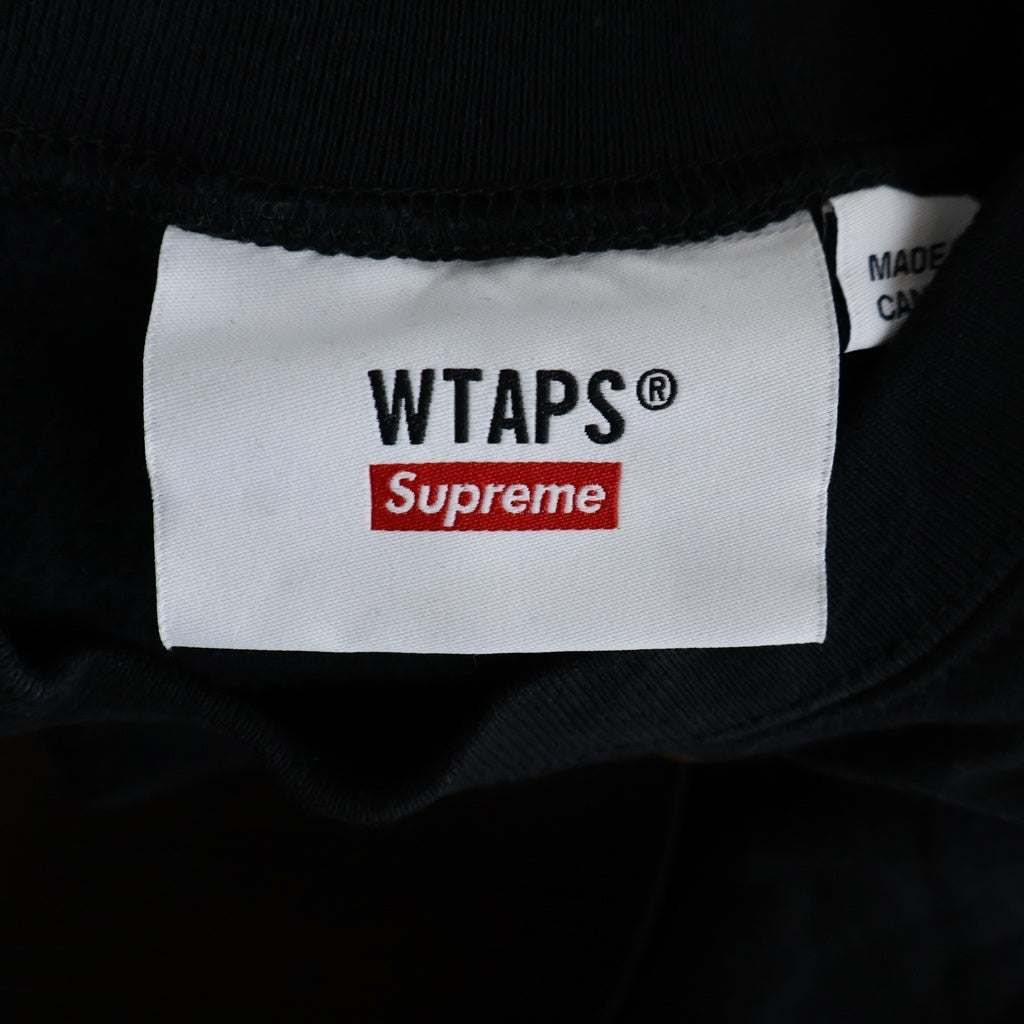 SUPREME(シュプリーム) 21AW ×WTAPS Crewneck Sweatshirt ダブルタップス ロゴプリント プルオーバークルーネックスウェットパーカー ブラック