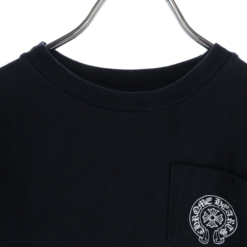 CHROME HEARTS(クロムハーツ) FLRL CRS HORSESHOE L/S フローラルクロス ホースシュープリント クルーネック長袖Tシャツ カットソー キッズ ブラック レディース