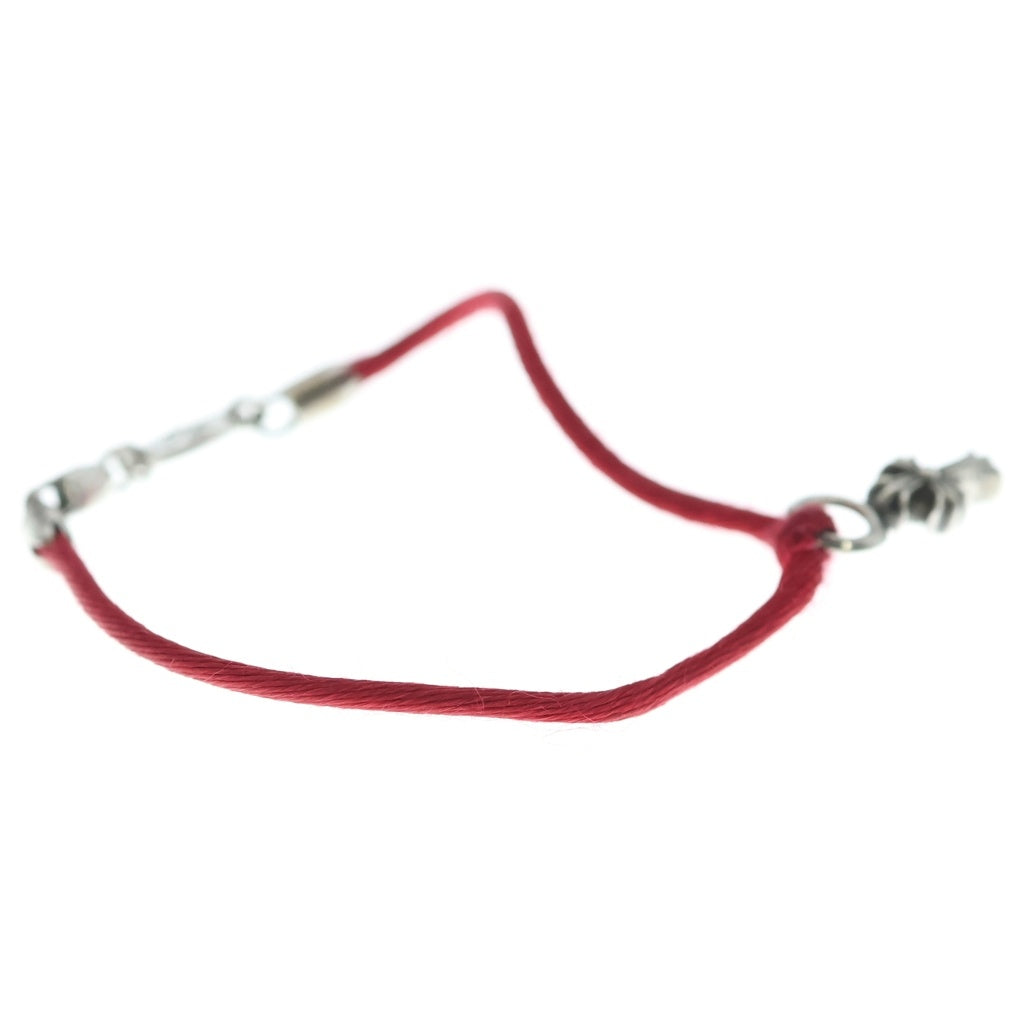 CHROME HEARTS(クロムハーツ) KZ CROSS BRACELET クロススタック シルクブレスレット シルバー/レッド