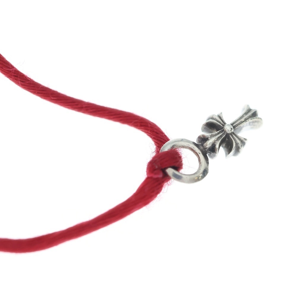 CHROME HEARTS(クロムハーツ) KZ CROSS BRACELET クロススタック シルクブレスレット シルバー/レッド
