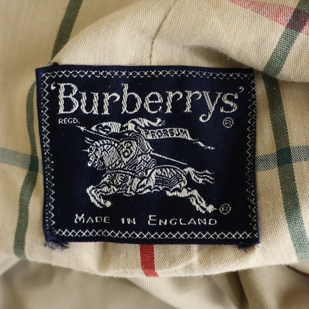 BURBERRYS(バーバリーズ) UK製 裏地チェック ポリコットン ステンカラーコート ベージュ