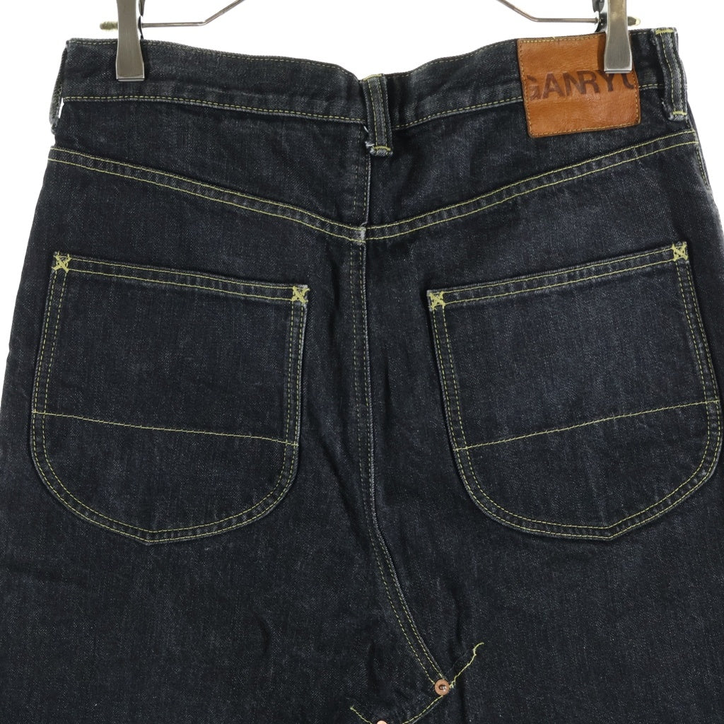 GANRYU(ガンリュウ) 15SS AD2014 ジップフライ サルエルデニムパンツ ブラック EO-P004
