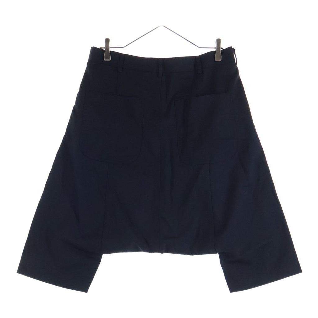 BLACK COMME des GARCONS(ブラックコムデギャルソン) 09SS AD2008 ウール ジップフライ ショート サルエルパンツ ブラック 1C-P009