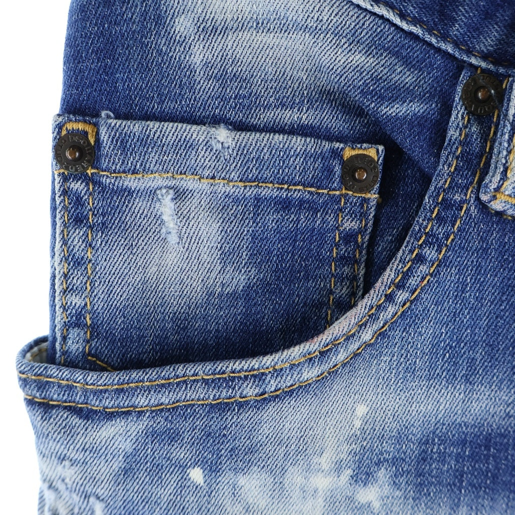 DSQUARED2(ディースクエアード) 22SS SKATER JEAN ICON 4EVER スケータージーンズ アイコンフォーエバーペイント ジップフライ スキニーデニムパンツ インディゴ S79LA0040 S30342