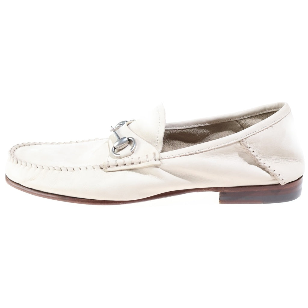 GUCCI(グッチ) ヌバックレザー ホースビット ローファー シューズ アイボリー 831269