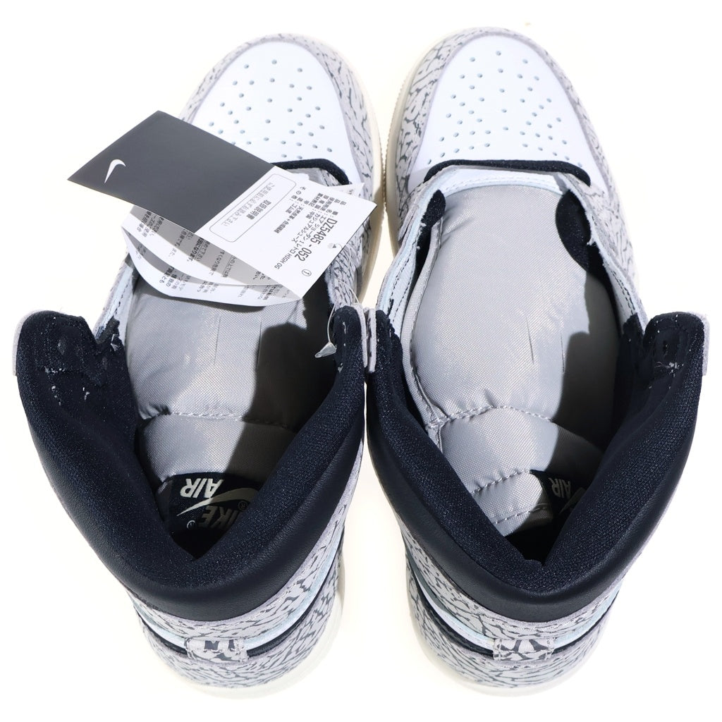 NIKE(ナイキ) AIR JORDAN 1 RETRO HIGH OG WHITE CEMENT ELEPHANT エアジョーダン1 ホワイトセメント ハイカットスニーカー レディース ホワイト/グレー US6.5/24.5cm DZ5485-052