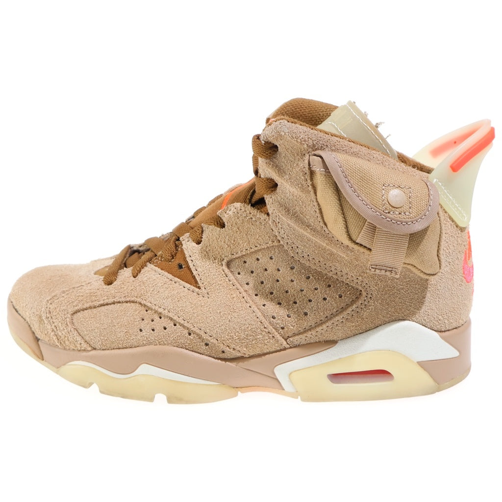 NIKE(ナイキ) ×TRAVIS SCOTT AIR JORDAN 6 RETRO SP BRITISH KAHKI トラヴィススコット エアジョーダン6 ブリティッシュ カーキ ハイカットスニーカー レディース US6.5/24.5cm DH0690-200