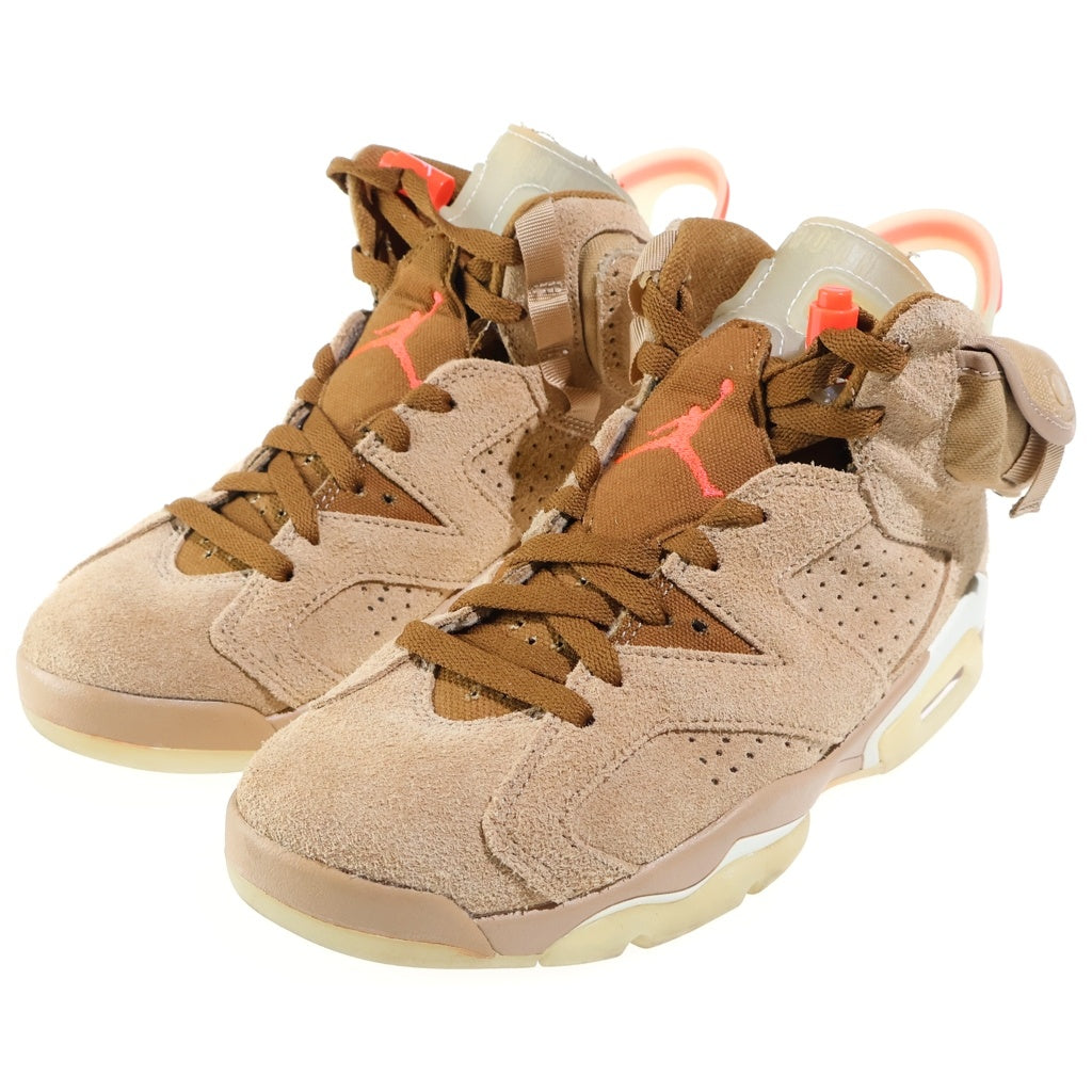 NIKE(ナイキ) ×TRAVIS SCOTT AIR JORDAN 6 RETRO SP BRITISH KAHKI トラヴィススコット エアジョーダン6 ブリティッシュ カーキ ハイカットスニーカー レディース US6.5/24.5cm DH0690-200