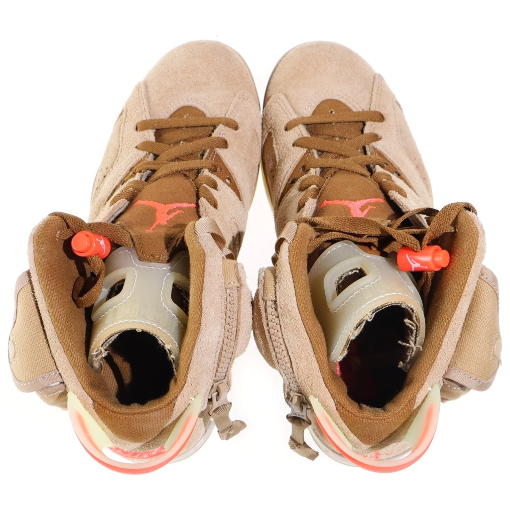 NIKE(ナイキ) ×TRAVIS SCOTT AIR JORDAN 6 RETRO SP BRITISH KAHKI トラヴィススコット エアジョーダン6 ブリティッシュ カーキ ハイカットスニーカー レディース US6.5/24.5cm DH0690-200