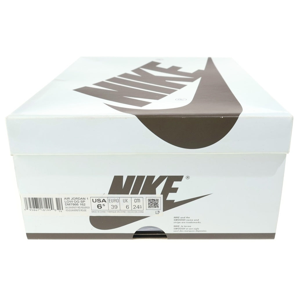 NIKE(ナイキ) ×TRAVIS SCOTT AIR JORDAN 1 LOW REVERSE MOCHA トラヴィススコット エアジョーダン1 リバースモカ ローカットスニーカー レディース US6.5/24.5cm DM7866-162