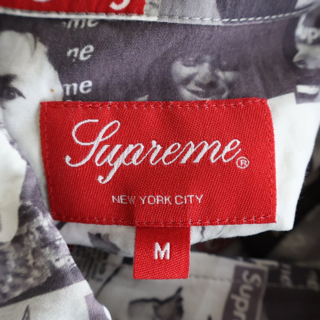 SUPREME(シュプリーム) 23SS Magazine S/S Shirt マガジン総柄 半袖シャツ グレー
