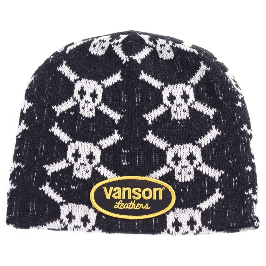 SUPREME(シュプリーム) 26AW ×Vanson Leathers Skull Beanie バンソンレザー スカル 総柄 ビーニー ニット帽 ブラック
