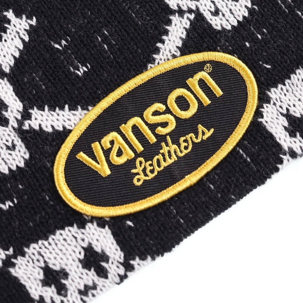 SUPREME(シュプリーム) 26AW ×Vanson Leathers Skull Beanie バンソンレザー スカル 総柄 ビーニー ニット帽 ブラック