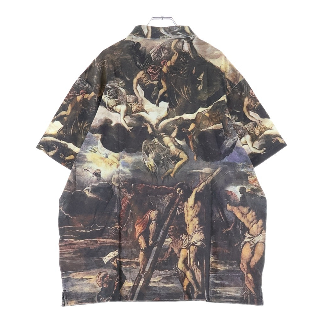 SUPREME(シュプリーム) 26AW Crucifixion Polo クルシフィクション 磔刑 総柄 半袖ポロシャツ ブラック