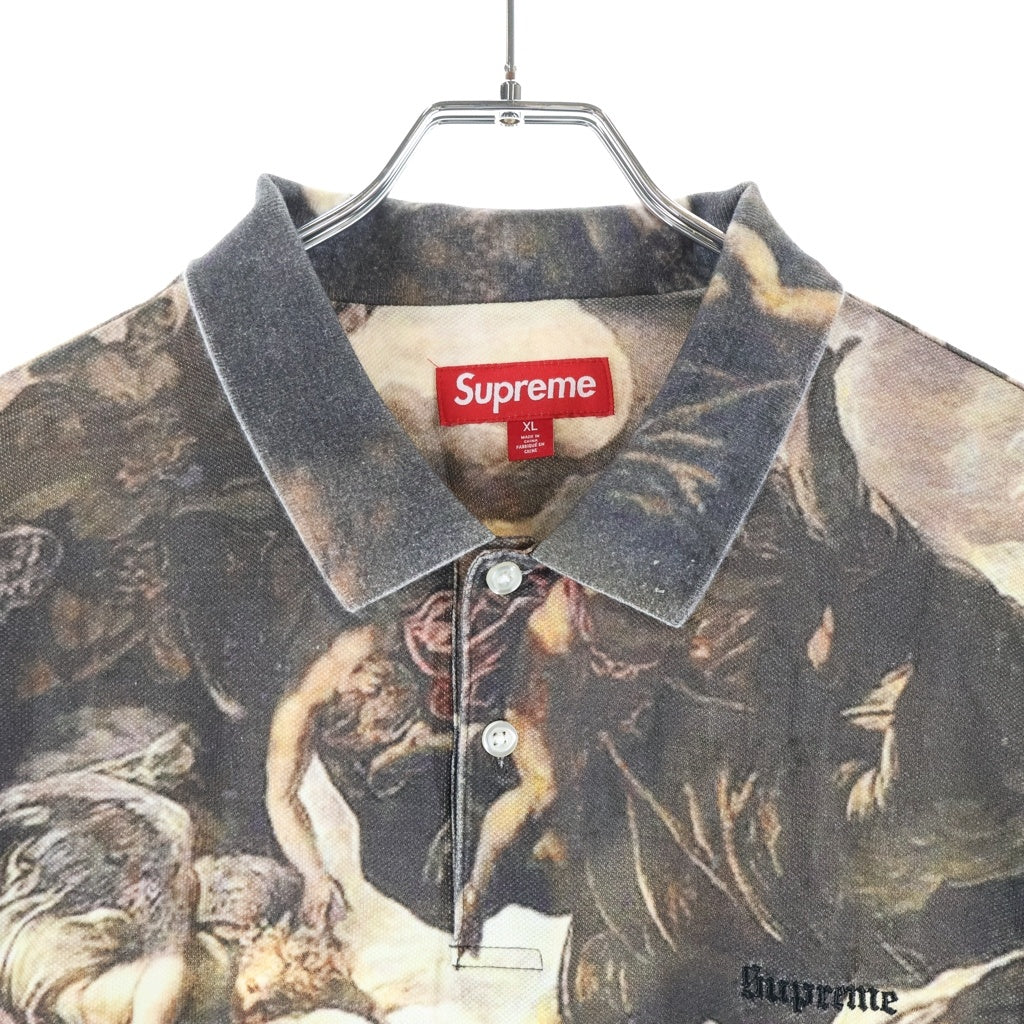 SUPREME(シュプリーム) 26AW Crucifixion Polo クルシフィクション 磔刑 総柄 半袖ポロシャツ ブラック