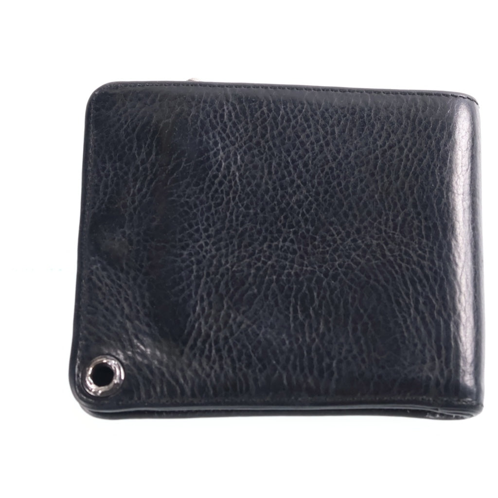 CHROME HEARTS(クロムハーツ) 1SNAP 1スナップ クロス ボールボタン レザーウォレット 財布 ブラック