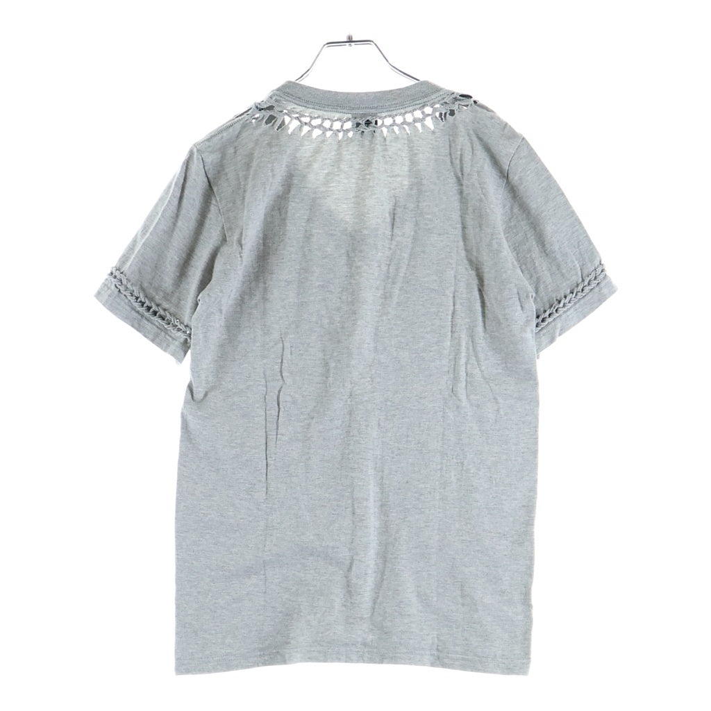 NUMBER (N)INE(ナンバーナイン) 07SS ABOUT A BOY期 編み込み Vネック半袖Tシャツ カットソー グレー