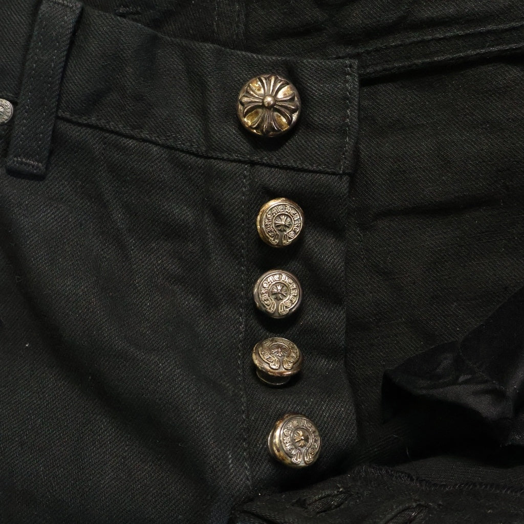 CHROME HEARTS(クロムハーツ) FLARE DNM PANTS CRS BTN クロスボタン フレアデニムパンツ ブラック