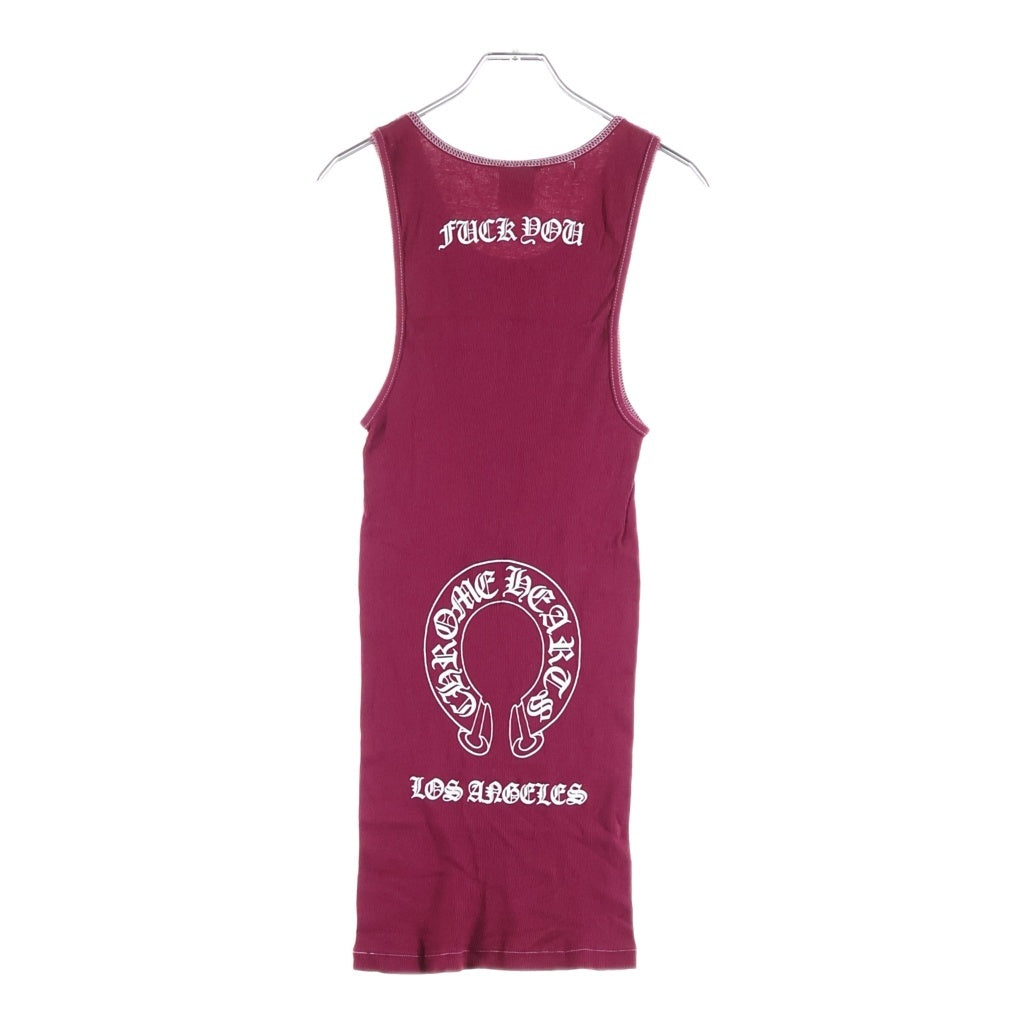 CHROME HEARTS(クロムハーツ) OLD RIB TANK TOP ロサンゼルス限定 ホースシュー ヴァインダガー リブタンクトップ ノースリーブカットソー ボルドー