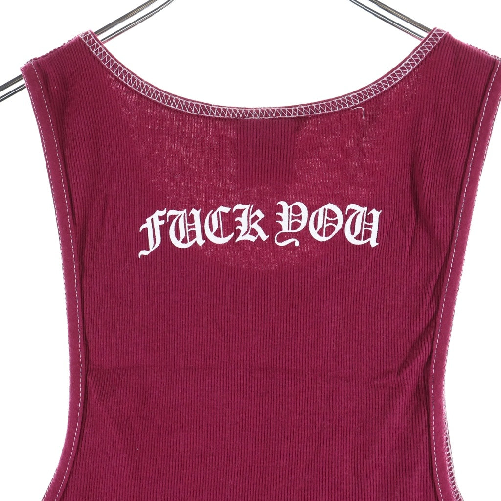 CHROME HEARTS(クロムハーツ) OLD RIB TANK TOP ロサンゼルス限定 ホースシュー ヴァインダガー リブタンクトップ ノースリーブカットソー ボルドー