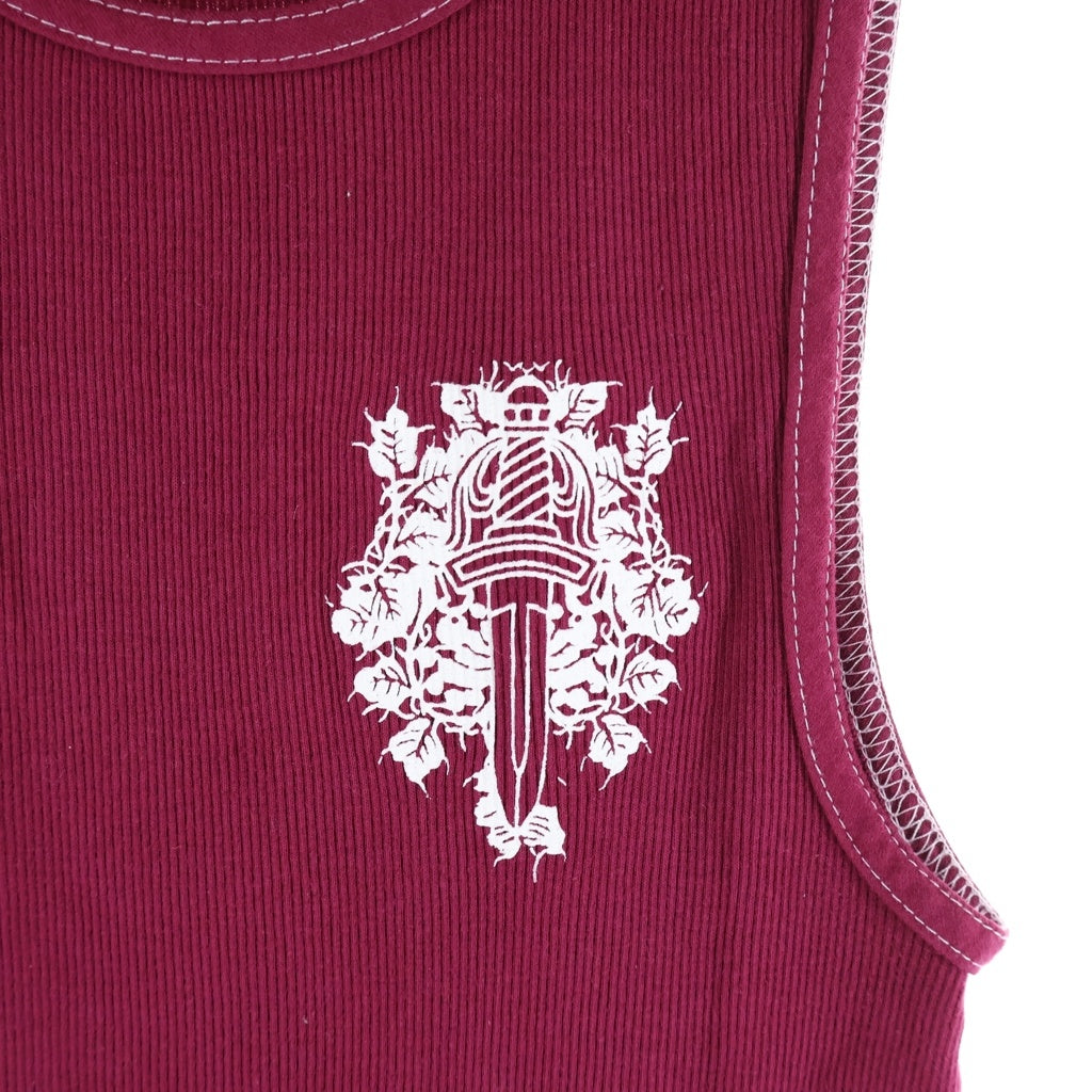 CHROME HEARTS(クロムハーツ) OLD RIB TANK TOP ロサンゼルス限定 ホースシュー ヴァインダガー リブタンクトップ ノースリーブカットソー ボルドー