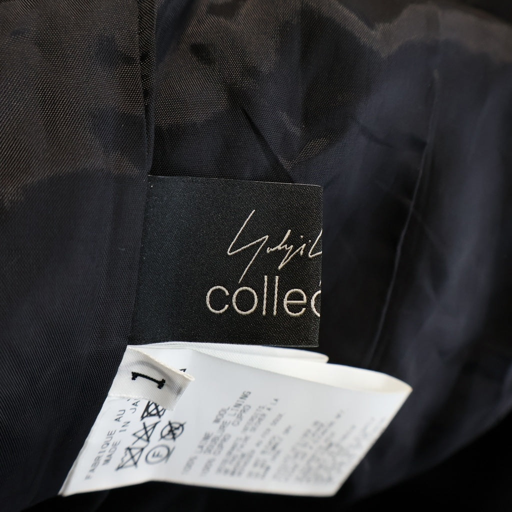 Yohji Yamamoto(ヨウジヤマモト) 24AW ロングドレープ ダブルブレスト テーラードジャケット ブラック FO-J65-101