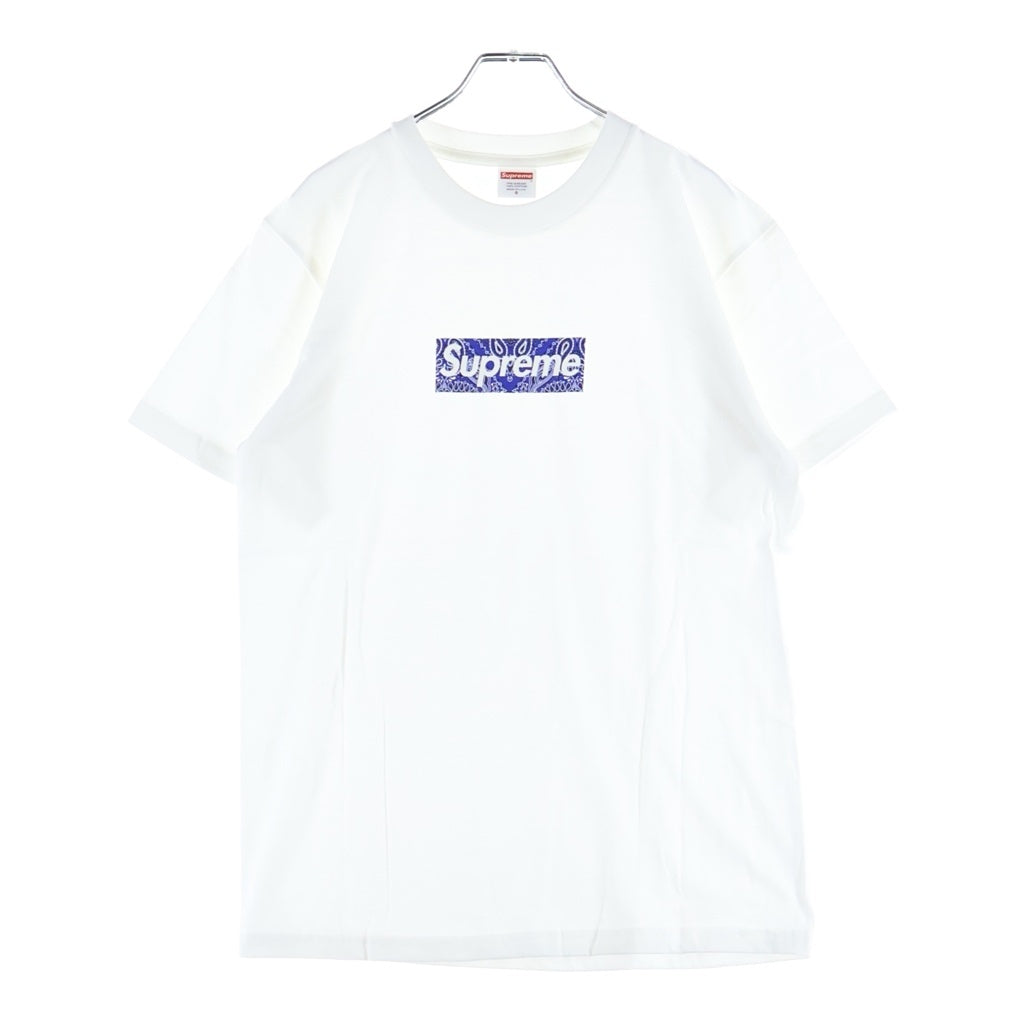 SUPREME(シュプリーム) 19AW Bandana Box Logo Tee バンダナ柄 ボックスロゴ クルーネック半袖Tシャツ カットソー ホワイト