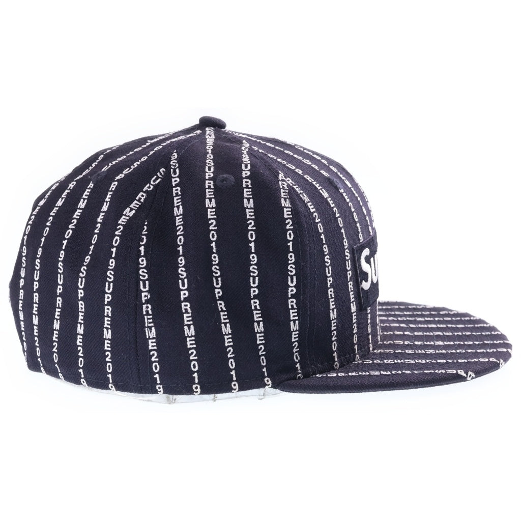 SUPREME(シュプリーム) 19SS ×New Era Text Stripe Box Logo ニューエラ テキスト ストライプ ボックスロゴ キャップ 帽子 ネイビー
