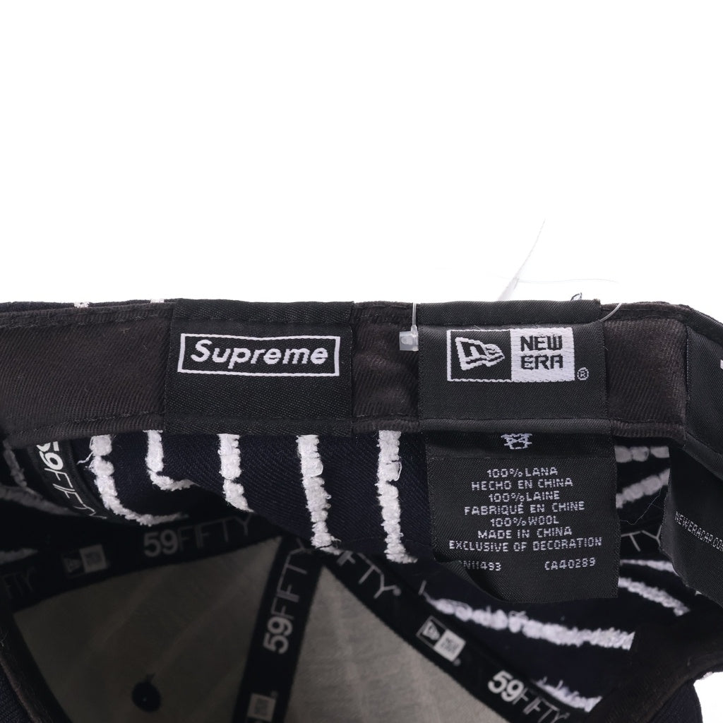 SUPREME(シュプリーム) 19SS ×New Era Text Stripe Box Logo ニューエラ テキスト ストライプ ボックスロゴ キャップ 帽子 ネイビー