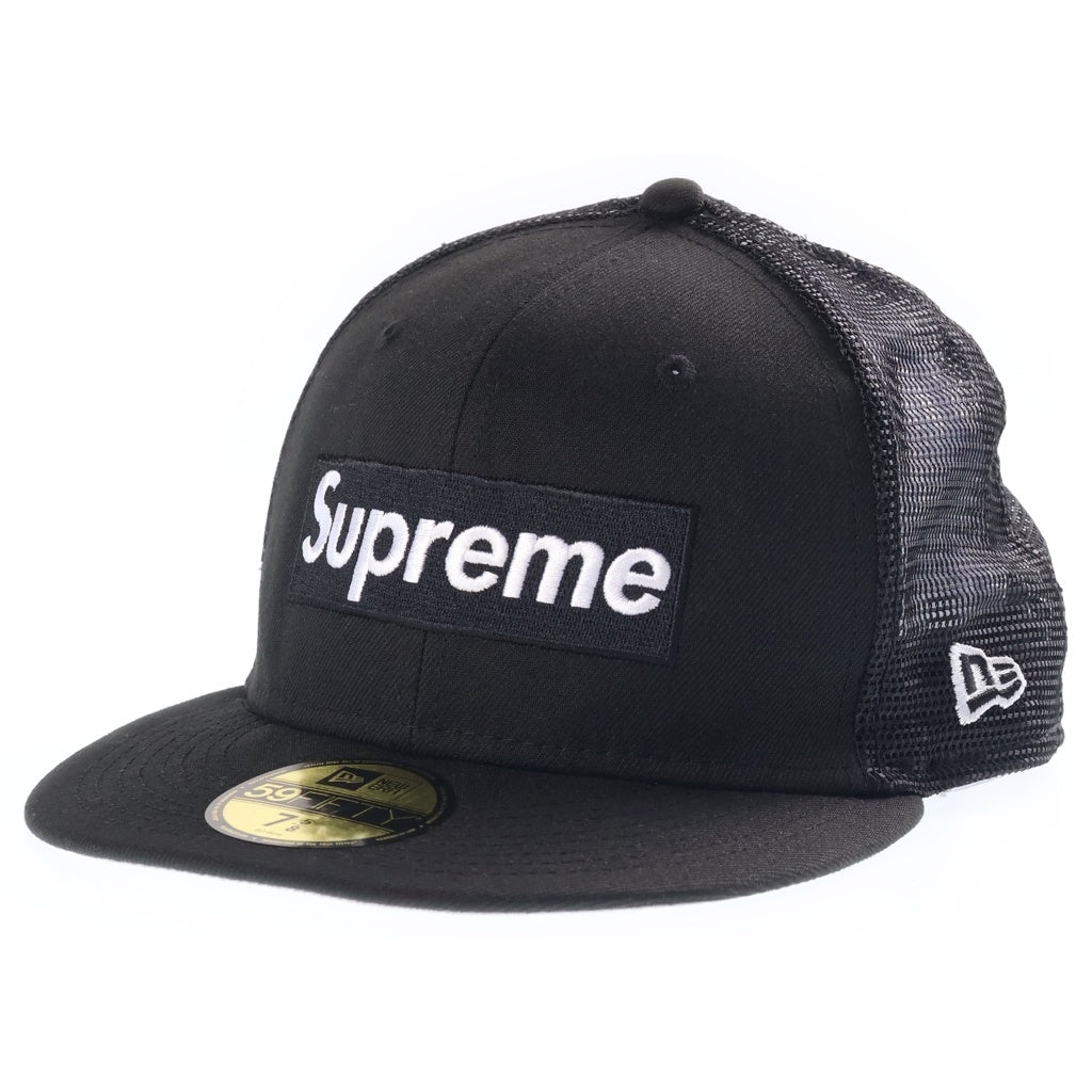 SUPREME(シュプリーム) 23SS ×NEW ERA Box Logo Mesh Back Cap ニューエラ ボックスロゴ 6パネル メッシュ ベースボールキャップ 帽子 ブラック