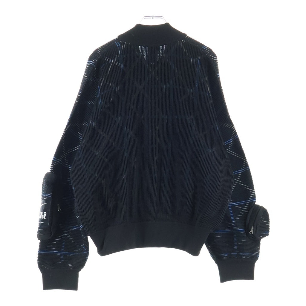 NIKE(ナイキ) 21SS ×UNDERCOVER KNIT MA-1 BOMBER JACKET アンダーカバー ジップアップ ニット ボンバージャケット ブルゾン ブラック/ブルー CZ4705-010