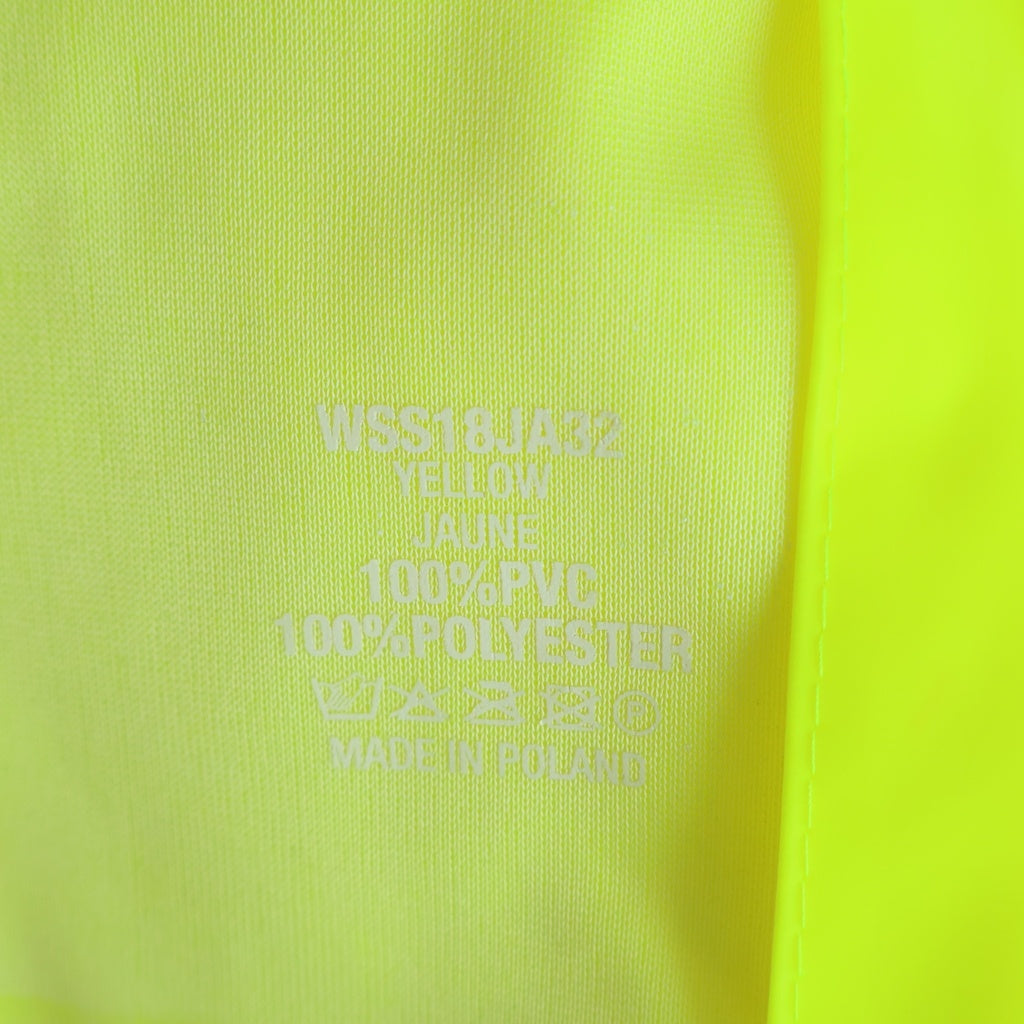 VETEMENTS(ヴェトモン) 18SS バックロゴプリント オーバーサイズド PVC フーデッドコート ジャケット イエロー WSS18JA32