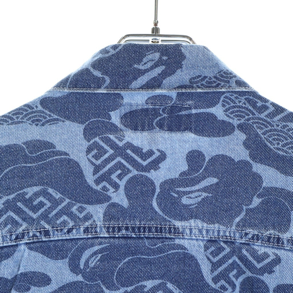 A BATHING APE(アベイシングエイプ) Blue Asia Camo Denim Jacket ブルーアジアカモ 総柄 デニムジャケット インディゴ 001LJK201002M
