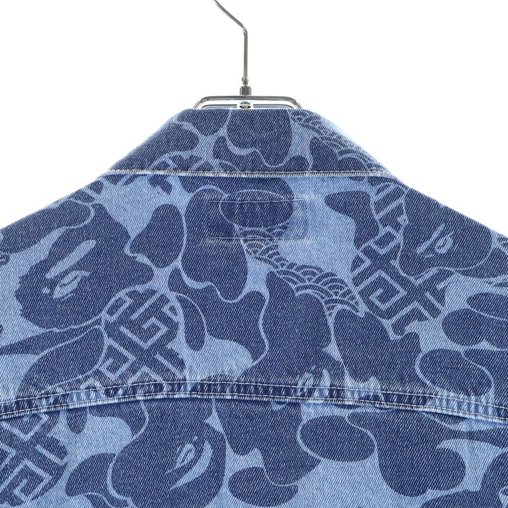 A BATHING APE(アベイシングエイプ) Blue Asia Camo Denim Jacket ブルーアジアカモ 総柄 デニムジャケット インディゴ 001LJK201002M